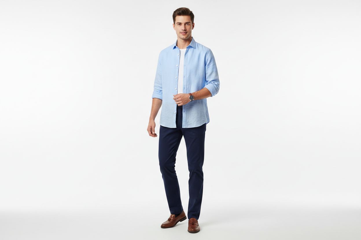Person Wearing Linen Professional Shirt